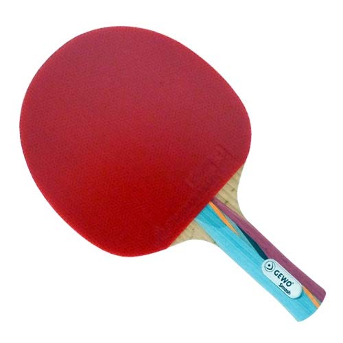 Gewo Smash Concavo Con Den 2.0 Mm Ittf Racchetta Da Ping Pong, Rosso/Nero, Taglia Unica