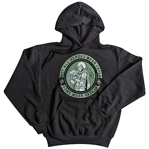 Disney Felpa Con Cappuccio Uomo The Mandalorian Wear Beskar Nero