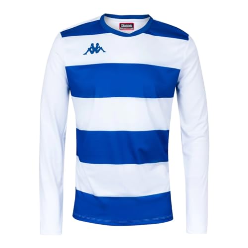 Kappa Casernhor Ls, Maglia Calcio Manica Lunga Uomo, Bianco/Blu Marino, 12 Anni