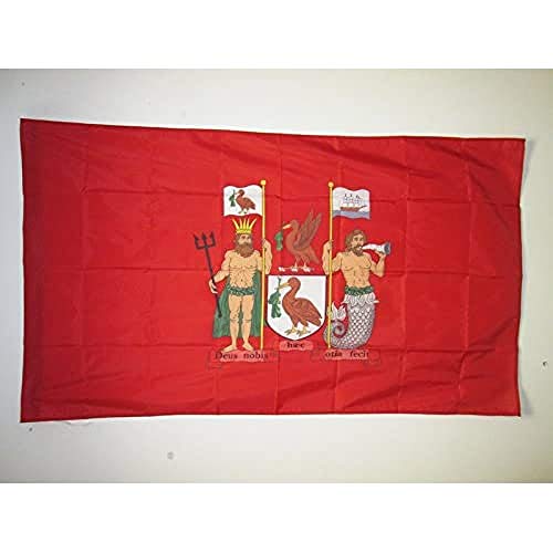 Bandiera Liverpool 150X90Cm - Bandiera Liverpool In Inghilterra 90 X 150 Cm Foro Per Asta - Az Flag