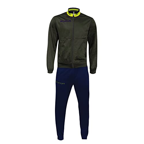 Givova Tr032, Unisex Adulto, Verde Militare-Giallo Fluo, M