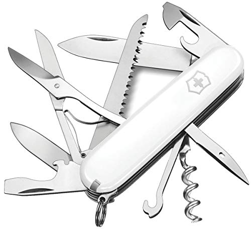 Victorinox, Coltellino Svizzero Huntsman (15 Funzioni, Forbici, Seghetto Per Legno, Cavatappi) Bianco