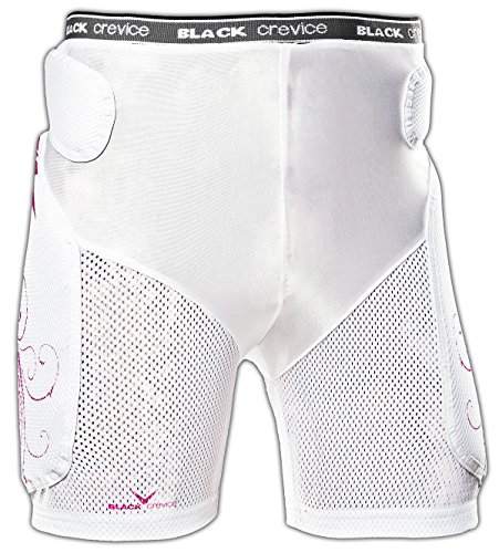 Black Crevice Crevice, Pantaloncini Protettivi Donna, Bianco, L