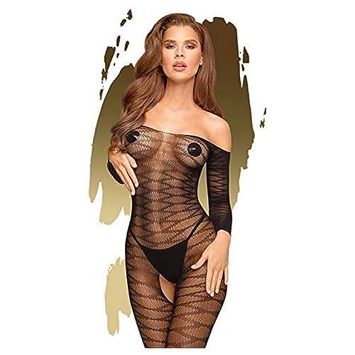 Penthouse, Bodystocking Ouvert, Bodystocking, Diverse Taglie, Lingerie, Dreamy Diva', Nero, Taglia: Xl