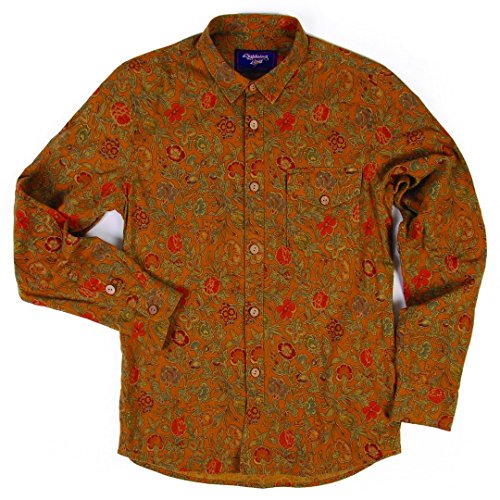 L. Bolt Flower Work Sudain Brown Camicia, Uomo, Marrone, M