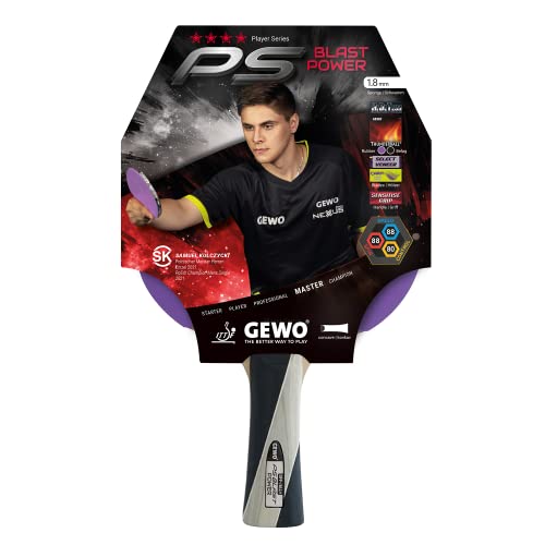 Gewo Ps Blast Power - Racchetta Da Ping Pong Professionale, Approvata Ittf, Racchetta Multiuso Con Rivestimento Thunderball Controllato E Caratteristi