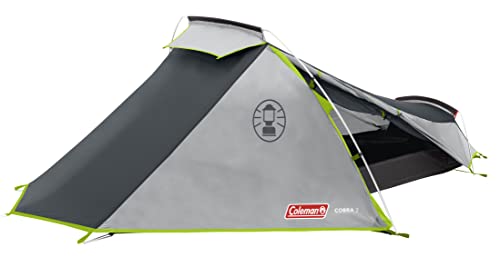 Coleman Cobra Ultra Leggera Compatta 2 Persone, 100% Impermeabile, Cucita In Telo Da Terra, Tenda Da Trekking Con Pali In Alluminio, Pitching Rapido.