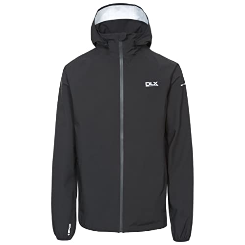 Trespass Hawkings, Giacca Impermeabile Da Pioggia Con Cappuccio Rimovibile Uomo, Nero, Xxl