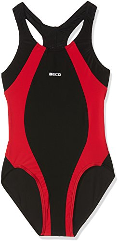 Beco Maxpower Costume Da Bagno, Bambina, Rosso/Nero, 176