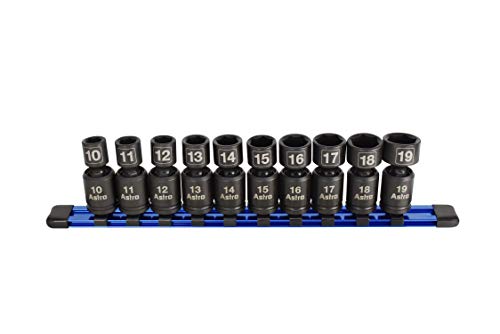 Astro Pneumatic Tool 78344 - Set Di 10 Chiavi A Bussola Universali Senza Perno Da 3/8", Metriche