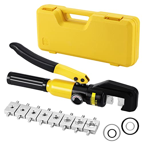 Hseamall Pinza Crimpatrice,10 T Crimpatrice Idraulica 4 – 70 Mm²,Pressa Idraulica Pinze Crimpatrice,Pinze Capicorda,Per Terminali Elettrici