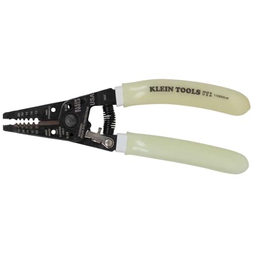 Klein Tools Spelafili/Taglierina, Klein-Kurve Stripper/Cutter, 10-18 Awg Solido, 12-20 Awg Stranded Wire, Glow In The Dark Grips 11055Glw, Impugnatura