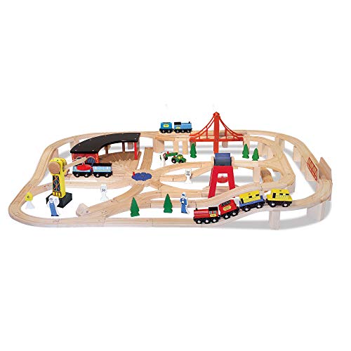 Melissa & Doug Wooden Railway Set