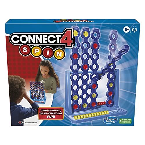 Connect 4 Spin Game, Features Spinning Connect 4 Grid, 2 Player Board Games For Family And Kids, Strategy Board Games, Ages 8 And Up