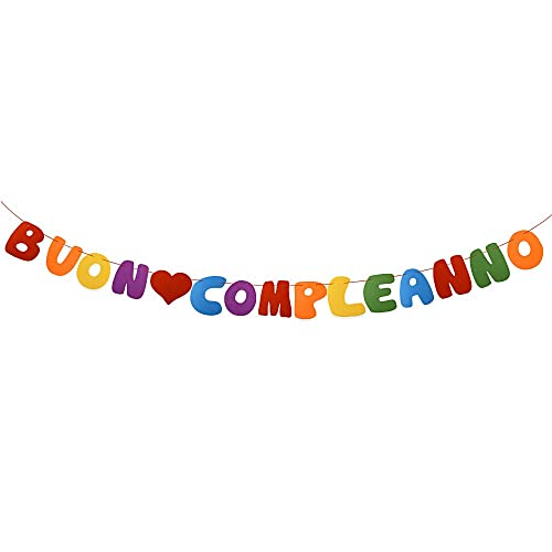 Mejoser Festone Buon Compleanno Multicolore Striscione Bandiera Banner Ghirlanda Addobbi Decorazione Casa Festa Compleanno In Italiano