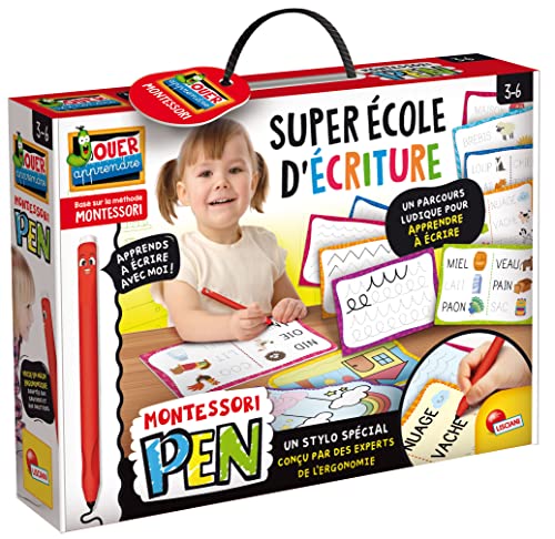 Liscianigiochi- Lisciani-Montessori Pen-Super Scuola Di Scrittura-Giochi Per Bambini-Fr97081-3-6 Yrs, Fr97081