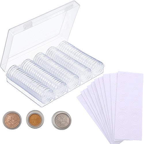 Jzk Scatola Portamonete Contenitore Per Monete Da Collezione Con 100 Singole Capsule Per Monete Fino A 30Mm E Anelli Schiuma Per Fissare Monete Piccol
