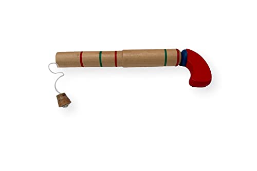 Pistola Pop In Legno Con Tappo In Sughero | Un Classico Giocattolo Che Porta Gioia E Nostalgia | Gioco Di Finta | Giocattolo Di Legno | Fancy Dress |