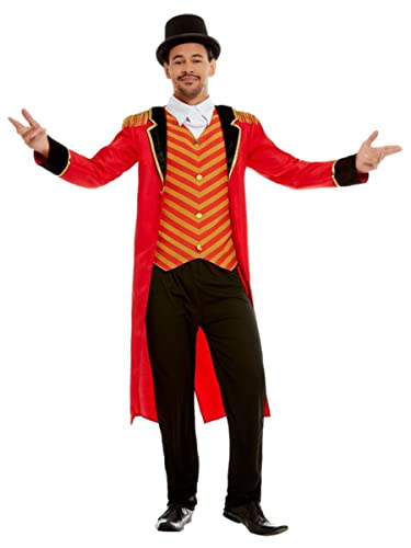 Deluxe Ringmaster Costume, Red, With Jacket, Mock Shirt & Trousers, (Xl)