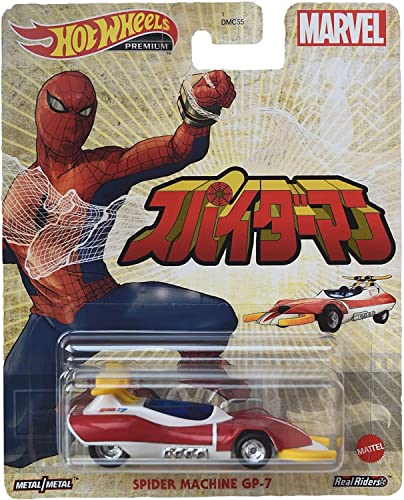 Uomo Ragno Die Cast Modellino Auto Spider Machine Gp-7 Scala 1:64 6Cm Hot Wheels Grl76