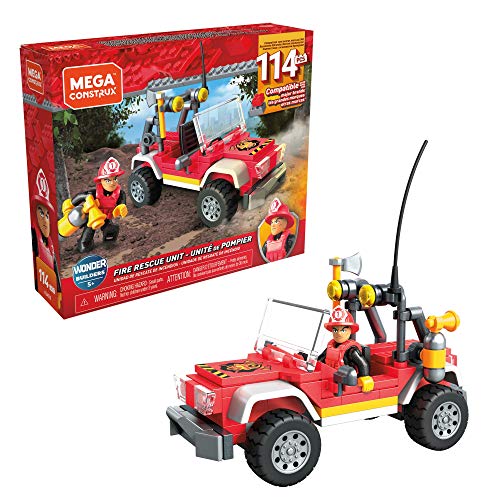 Mega Bloks Unità Antincendio Con 113 Pezzi E Mini Personaggio, Costruzioni Per Bambini 5+Anni, Glk53