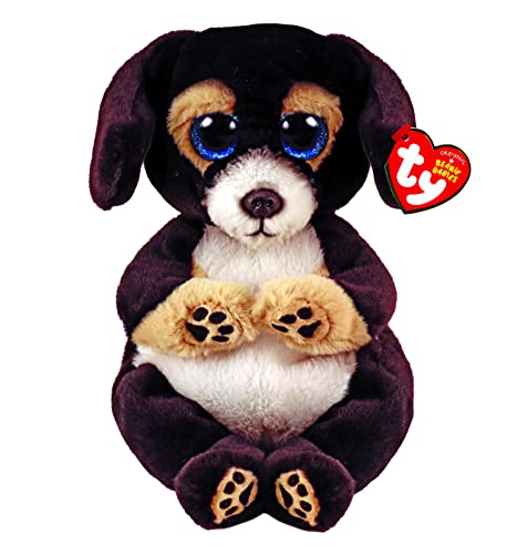 Ty - Peluche - Beanie Bellies - Cane - Ranger - Cagnolino Con Occhioni Azzurri Glitter - I Peluche Morbidi E Coccolosi, Brown/White - 20 Cm - 40700, 2