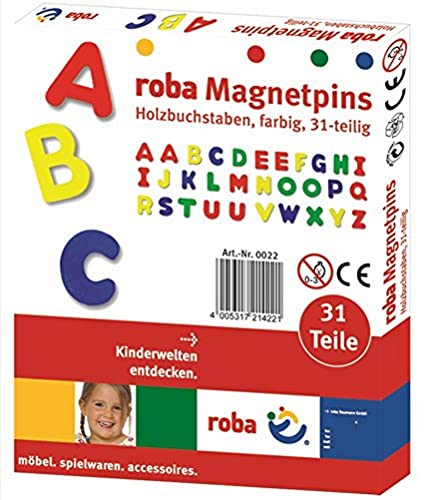 Roba Lettere E Numeri Magnetici In Legno, Set Abc 31 Pezzi, Giocattoli Scolastici Per Bambini, Multicolore