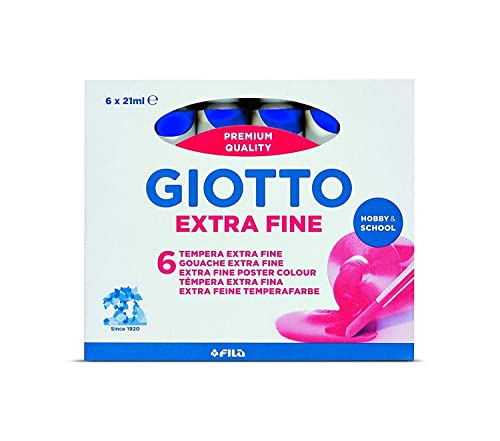 Giotto 3550 17 - Tempera In Tubetto, Blu, 21 Ml, Confezione Da 6 Pezzi