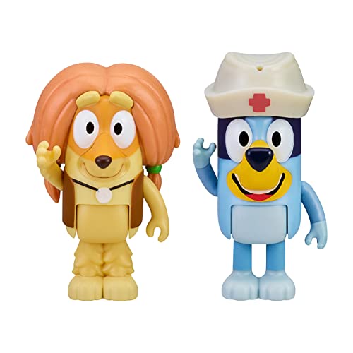 Giochi Preziosi Coppia Personaggi Indy E Bluey Doctor Con Cappello Stemma Crocerossa Come Accessorio Per Bambini A Partire Da 3 Anni, Bly07300