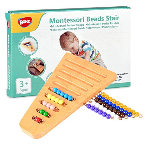 Montessori 1-10 Bead Stair Con Supporto - Materiali Manipolativi Per La Matematica Montessori - Giocattoli Educativi Per L'Apprendimento In Età Presco