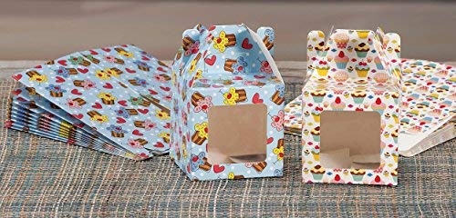 Set 20 Pz Scatoline Portadolci In Carta Cm. 8 X 8 X 8 Con Finestra