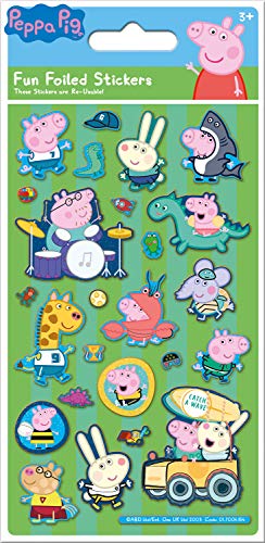 Paper Projects 01.70.06.154 - Adesivi Riutilizzabili Con Motivo Peppa E George Pig, 19,5 X 9,5 Cm
