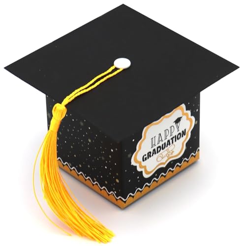 Volup Bomboniere Laurea Decorazioni Fai Da Te 24Pz, Scatoline Portaconfetti Per Festa, Addobbi Gadget In Forma Di Tocco