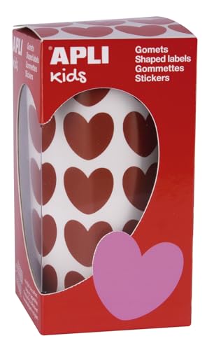 Apli Kids 16731 - Rollo Gomets Corazones 20 X 18 Mm, Rojo