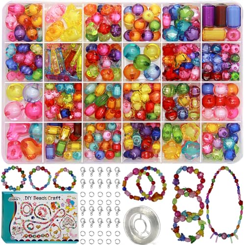 Ewparts 24 Perline Fai Da Te Bigiotteria Perlina Perlineel Perlina Artistica (Beads In Bead Colorful)
