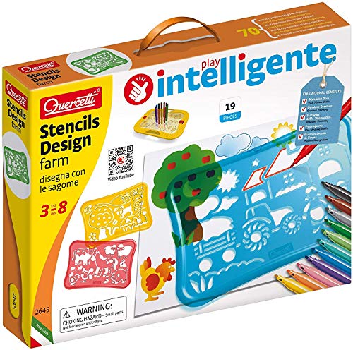 Quercetti Q2645 (Quercetti-2645 Stencils Design Farm Ideal Educational Toy And Creativity Kit, Off-White