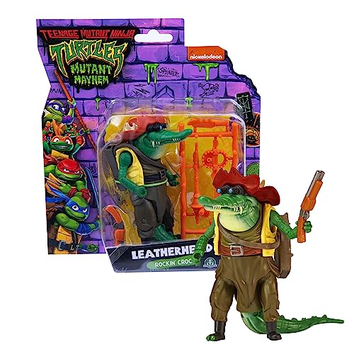 Giochi Preziosi - Tartarughe Ninja 2023 Caos Mutante – Leatherhead In Versione Action Figure Articolata – Dimensione 12 Cm – Dettagliata E Con Arma Da