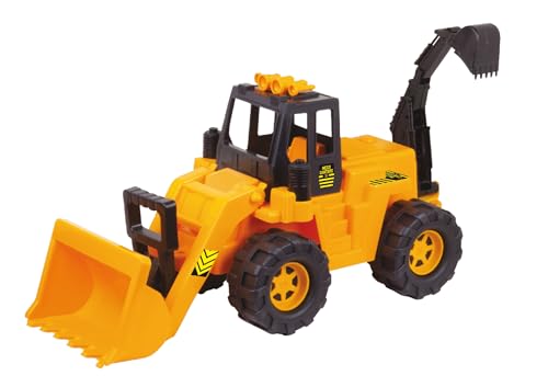 Bulldozer Per Bambini Con Doppio Escavatore Mobile - Mezzo Da Cantiere - Dimensioni Extra - 60 Cm - Globo Giocattoli - Wtoy - 41509