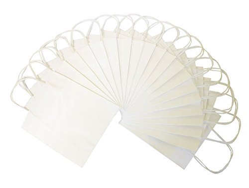 Folia 21200 - Sacchetti Di Carta Kraft, 12 X 5,5 X 15 Cm, 20 Pezzi, Colore: Bianco