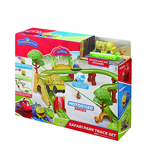 Chuggington Safari Park Track Set | Serie Motorizzata | Esclusivo Treno Mtambo Touch & Go Incluso | Giocattoli Per 3+ Anni, Multicolore