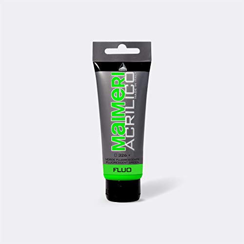 Maimeri- Unidad 200 Ml Acrilico Verde Fluorescente Tubo 200Ml, Multicolore, C-M0924326