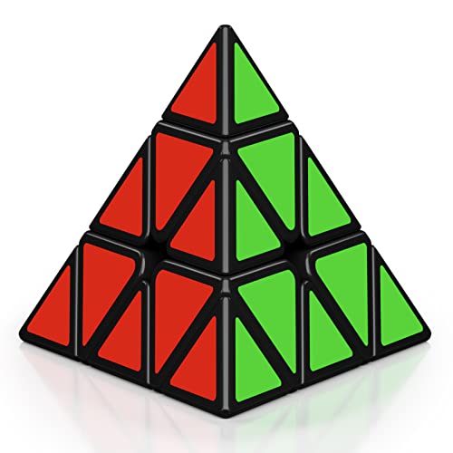 Roxenda Cubo Di Piramide, Originale Pyramid Speed Cube Pyraminx Triangolo Magic Cube, Liscio Puzzle Cubo Di Velocità (Adesivi)