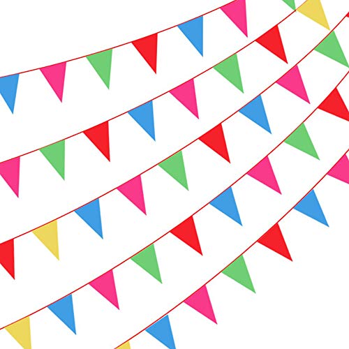 Amacoam Bandierine Colorate 300 Pezzi Bandierine Feste Festoni Compleanno 200 Metri Nylon Fabric Decorazioni Bandierine Decorazioni Giardino Natale Ha