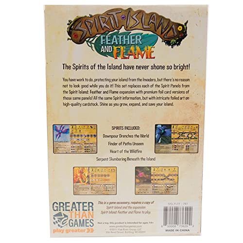 Greater Than Games | Spirit Island: Feather & Flame - Pannelli In Lamina | Accessorio Per Giochi Da Tavolo Di Strategia Cooperativa | Aggiornamento Co