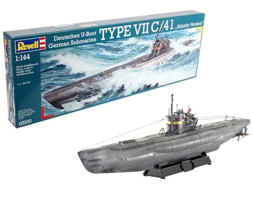 Revell 05100 - U-Boot Tipo 7 C/41 Atlantic Version Kit Di Modello In Plastica, Scala 1:144