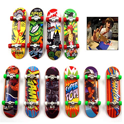 Iwobi 10 Pezzi Skateboard Da Dito,Mini Skateboard Professionale Mini Fingerboard Giocattoli Per Bambini Regalo Festa Di Compleanno