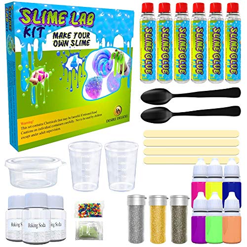 Desire Deluxe Kit Slime Fai Da Te Slime Lab Set Completo Gioco Scienza Per Bambini Età 4 5 6 7 8 9. Laboratorio Slime Ingrediente Attivatore. Attività