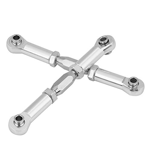 Dilwe Asta Sterzo Rc, Tiranteria Sterzo In Metallo Con Lavorazione Cnc Compatibile Con Hsp 94111/94188 Auto Rc(Argento)