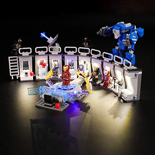 Geament Set Di Luci Led Compatibile Con Lego Sala Delle Armature Di Iron Man – Kit Di Illuminazione Per 76125 (Lego Set Non Incluso)(Con Istruzioni)