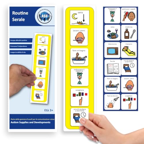 Routine Serale Agenda Visiva Bambini Autismo – 12 Flashcards - Italiano – Caa Giochi Montessori E Educativi – Ludattica - Regali Per Autistici